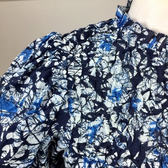 NEW Anthropologie Love the Label Andrea Blue Puff Sleeve Mini Dress - Picture 9 of 15